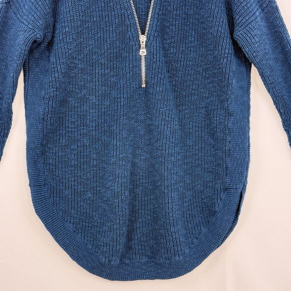 Express Women’s Size SP Blue Half Zip Knit Sweater - Picture 5 of 16